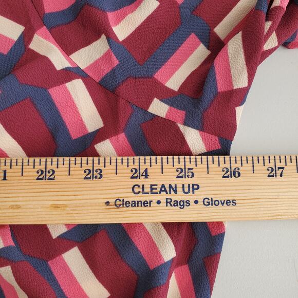 Lane Bryant Women Cross Front Wrap Blouse Top 24 3X Multicolor Geometric NEW - Picture 10 of 12